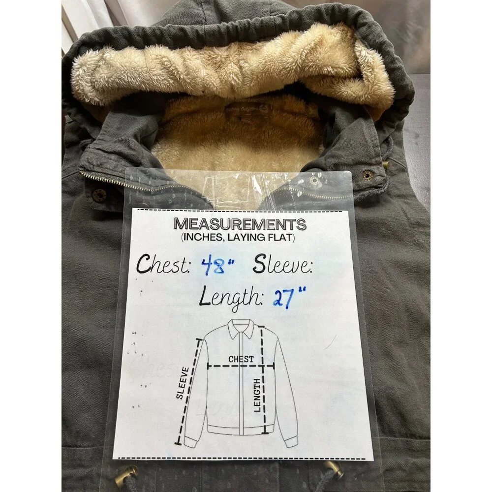 Victory‎ Outfitters Utility Vest Mens XXL Green Sherpa Lined Hooded Outdoor Wear